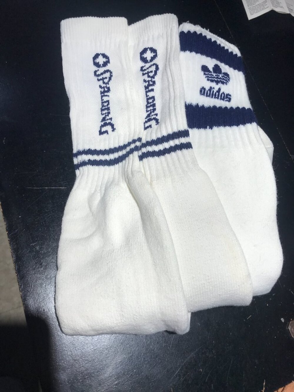 Socks. VINTAGE 1989 - New. Spalding & Adidas. Lot of two. One size.